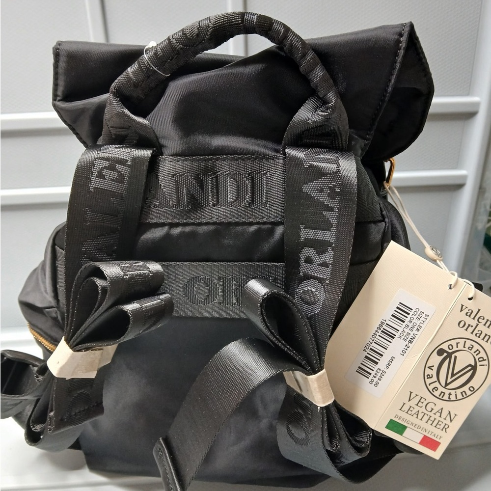 Valentino Orlandi Black Backpack with Structured Design